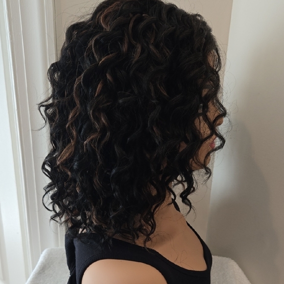 Black Curly Glueless Lace Wig - Picture 3 of 8